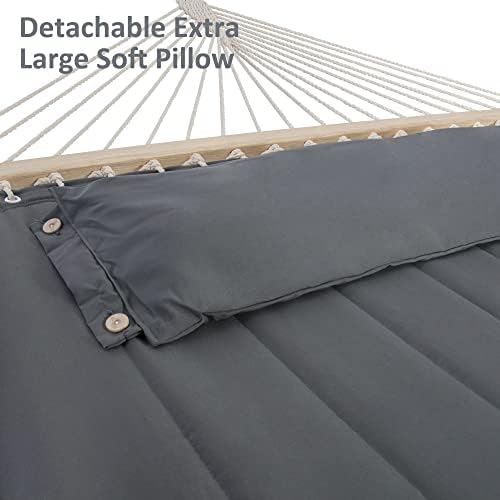 SUNCREAT 2 Person Hammock with Stand, 475 lbs Capacity, Dark Grey - Image 5