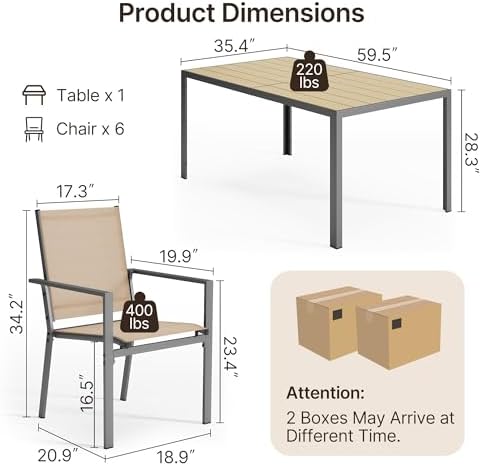 Ahomly Patio Table and Chairs Set - Image 2