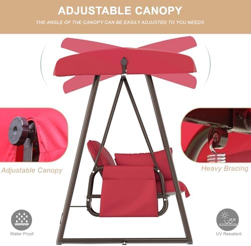 3-4 Seat Oversized Outdoor Porch Swing - Image 6