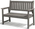 All Weather Poly Lumber Outdoor Garden Bench, Light Gray by ACUELGardenFurniture