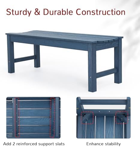 Stoog Backless Outdoor Bench, 2-Person Patio Benches - Image 5