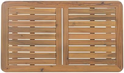 Merax Outdoor Acacia Wood Coffee Table, Durable Weather Resistant, Modern - Image 6