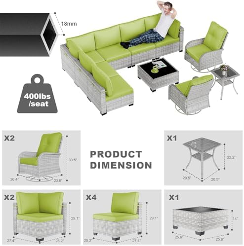 10-Piece Patio Furniture Set, Outdoor Patio Furniture - Image 4