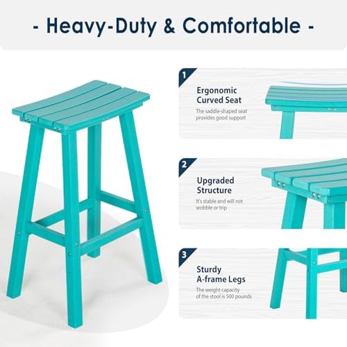 nalone Outdoor Bar Table and Chairs Set, HDPE Bar Table - Image 4