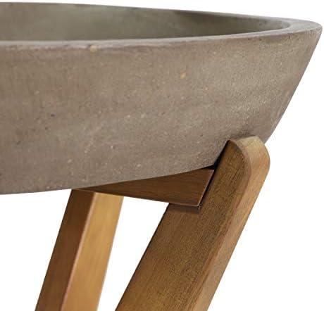 Christopher Knight Home Oprah Outdoor Side Table, Teak and Light Gray - Image 6