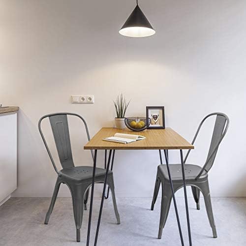 Furmax Metal Dining Chairs Set of 4, - Image 2