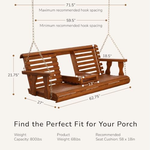 Porchgate Amish Heavy Duty Console Porch Swing - Image 2