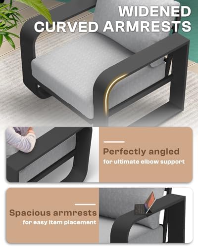 Oversized Aluminum Outdoor Furniture Set, Extra Large Patio Furniture Sofa Set - Image 2