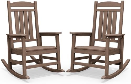 SERWALL Outdoor Rocking Chair Set of 2, Patio Rocking Chair by SERWALL