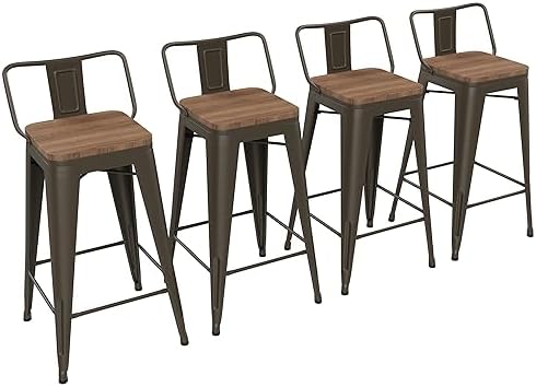 Yongchuang 24" Metal Barstools Set of 4 Counter Bar Stools by YongchuangInternational