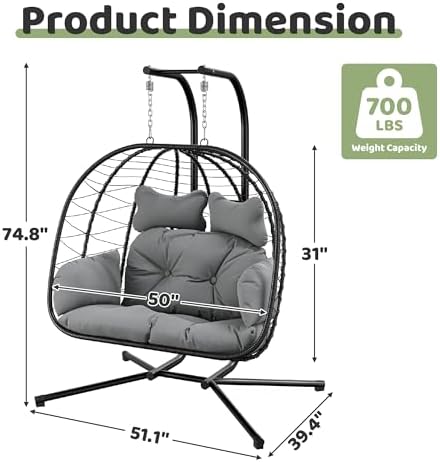 Bifanuo Double Hanging Egg Chair - Image 2