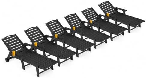Ciokea Lounge Chair Outdoor Set of 6, Oversized Chaise Lounge Chair by CIOKEA