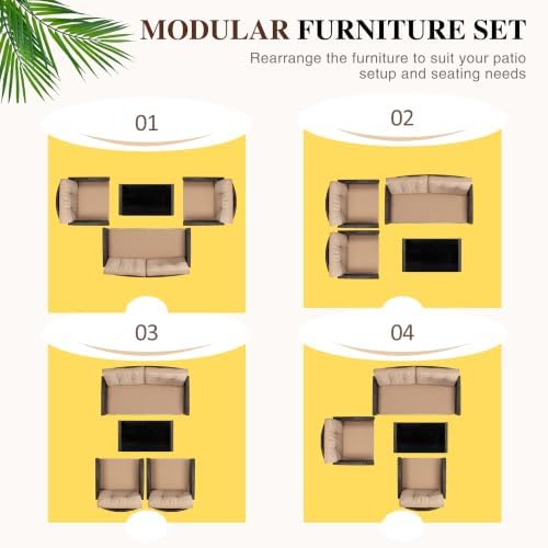 Shintenchi Patio Furniture Set, 4 Pieces Outdoor Conversation Set - Image 4