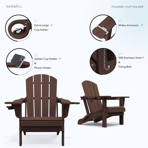 SERWALL Outdoor Adirondack Chair Set of 6 - Image 5