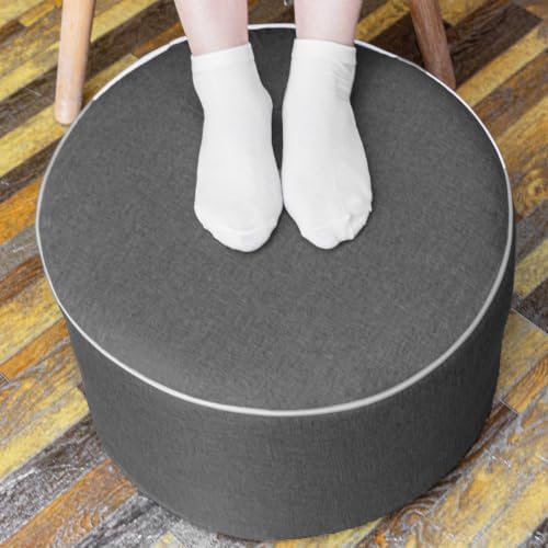 Outdoor Ottoman for Patio, Dark Gray, Outdoor Pouf Footstool by AbunHeri