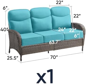 Luxury Patio Sofa Outdoor Wicker Couch - Image 3