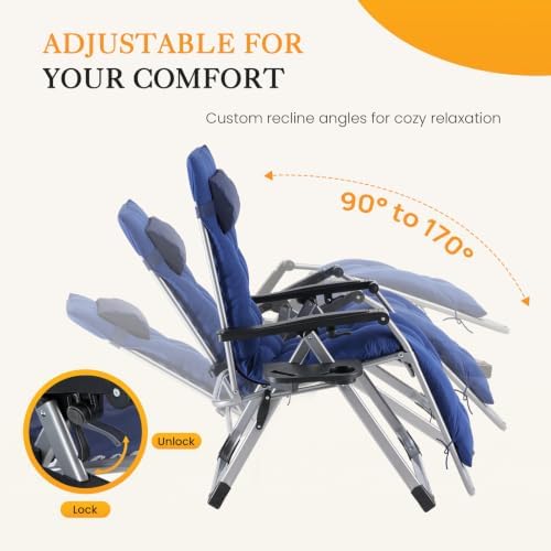 NEWBULIG Zero Gravity Chair, Folding Patio Recliner - Image 4