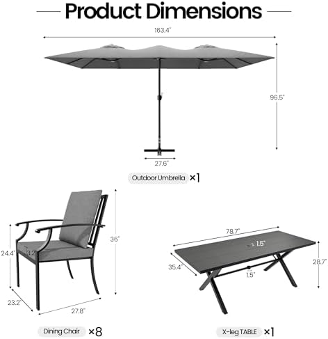 10 PCS Outdoor Patio Dining Set - Image 7