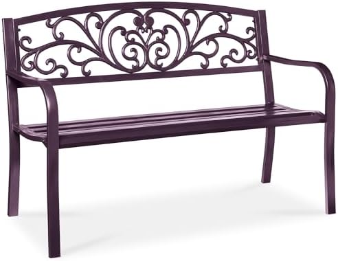 Best Choice Products Outdoor Bench Steel Garden Patio Porch Furniture by BestChoiceProducts