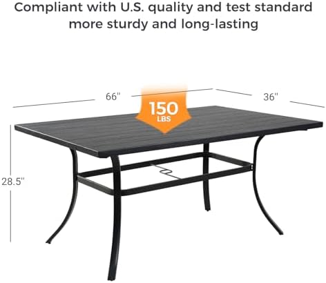 Grand patio 7-Pc Outdoor Swivel Dining Set, 6 Gray Chairs + Table - Image 5