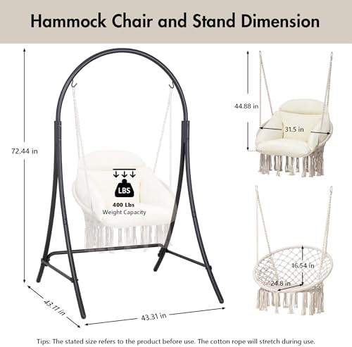 ANOW Outdoor Hanging Hammock Chair - Image 6