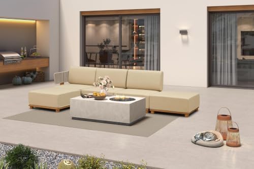 PURPLE LEAF Patio Furniture Set Modular 5 PCS, 2 Ottomans, Coffee Lights by Unknown