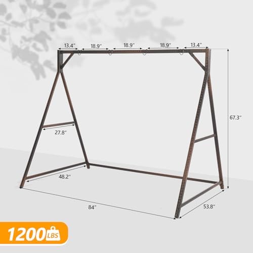 VINGLI 5FT Wicker Swing with Stand, 800 LBS Rattan Porch Swing Set - Image 6