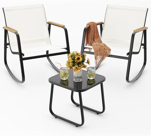 3 Pieces Patio Furniture Set, Outdoor Textilene Furniture Set by Ahomly