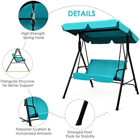 Tangkula 2 Person Porch Swing, Outdoor Swing - Image 6