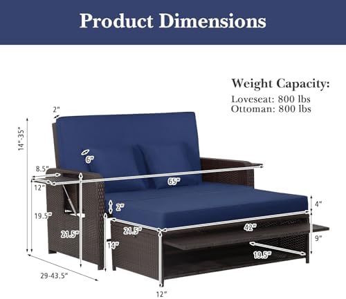 Tangkula Patio Rattan Daybed - Image 6