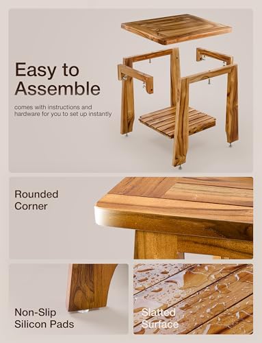 2-Tier Teak Storage Adirondack Side Table - Image 4