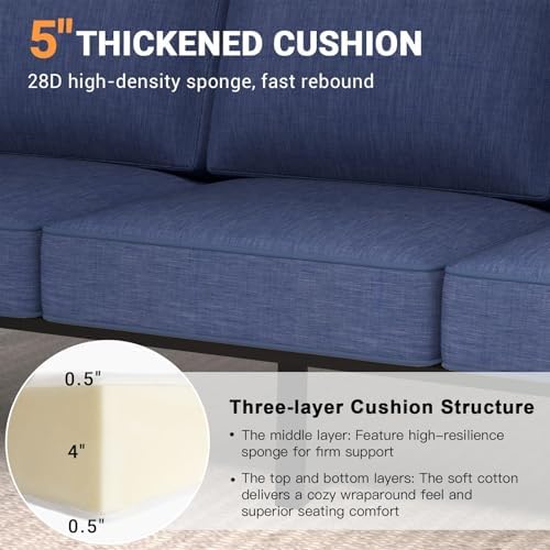 Aluminum Outdoor Loveseat, Oversized Patio Couch, Modern Sofa All Weather Metal - Image 5