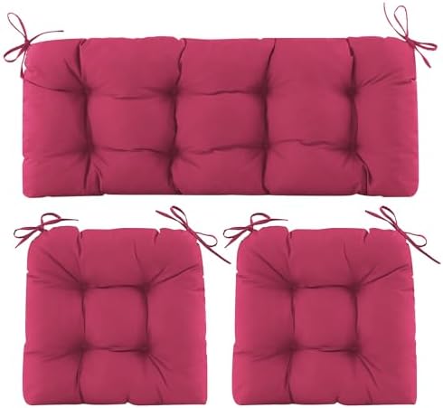 Wicker Chair Cushions of 3 Pieces, Waterproof Cushions by Aegisun
