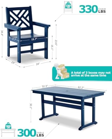 5 Piece HDPE Outdoor Dining Set - Image 6