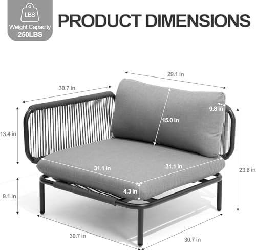 7 Piece Modern Outdoor Sectional Sofa - Image 2