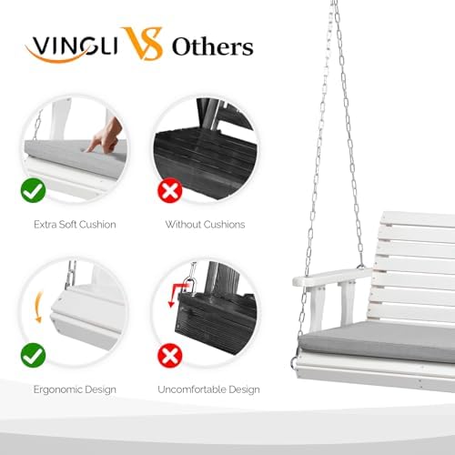 VINGLI 5 FT Outdoor Porch Swing - Image 3