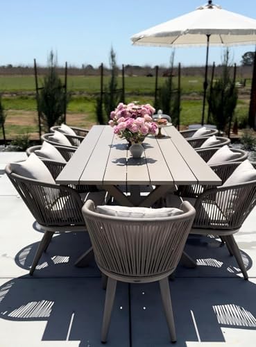 PURPLE LEAF 11 Pieces Dining Set Rectangular Table and Chair by PURPLELEAF