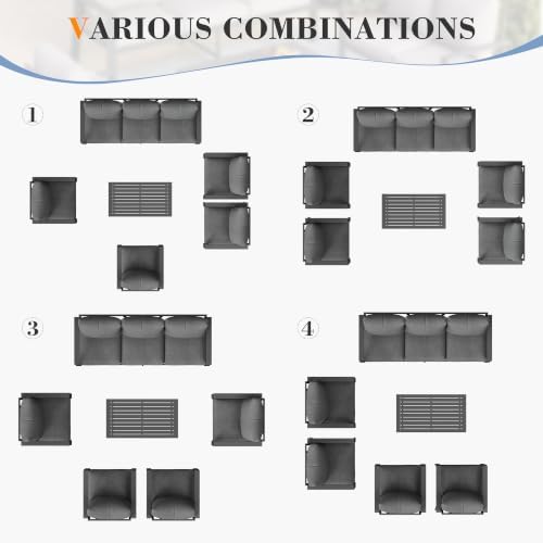 Aluminum Patio Furniture Sets 7 Seat All-Weather Outdoor Furniture Set - Image 5