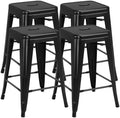 Yaheetech 24 Inch Metal Bar Stools Set of 4, Stackable Barstools by Yaheetech