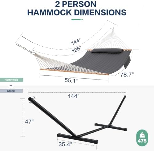 GAFETE 2 Person Hammock with Stand - Image 3