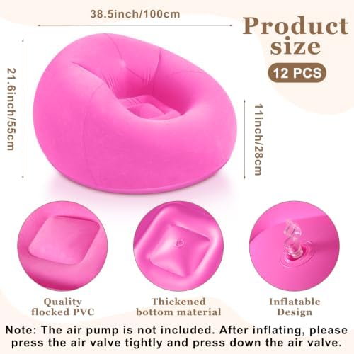 Realspring Inflatable Bean Bag Chairs, Lake Blue - Image 3