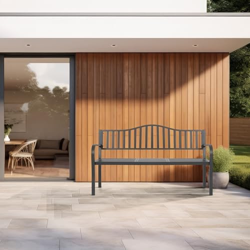 Outdoor Metal Garden Bench 59" Patio Bench - Image 2