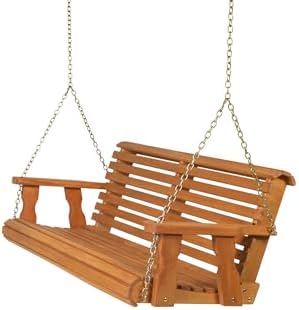 Amish Casual Heavy Duty 700 Lb Capacity Porch Swing – Wooden Outdoor Roll Back by AmishCasual