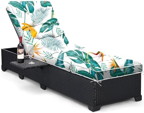 Outdoor Chaise Lounge Chair Cushion, Waterproof Non-Slip Patio Chaise Lounge by Tycdiose