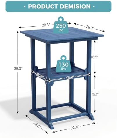 Ciokea 28" Outdoor Bar Table - Image 3