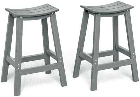 Bar Stools Set of 2, HDPE Saddle Bar Stools by nevilywood