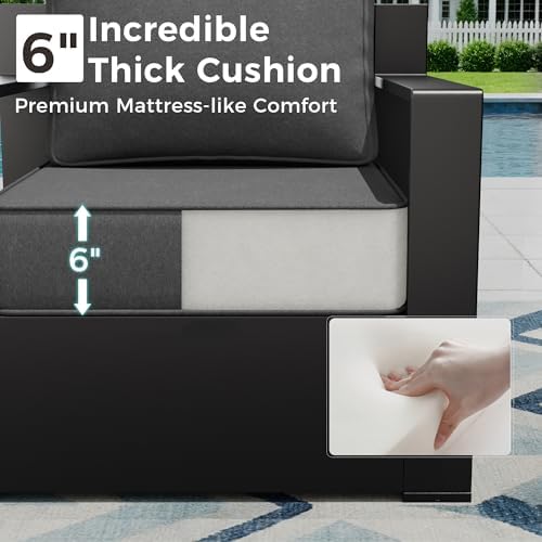 Outdoor Patio Furniture Set, 5-Piece Aluminum Patio Conversation Set - Image 4