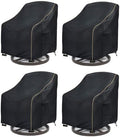 Patio Swivel Chair Cover 4 Pack, Waterproof Heavy Duty Outdoor Chair Covers by LSongSKY