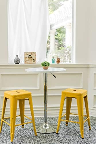 24 Inch Metal Bar Stools Set of 4, Stackable - Image 2