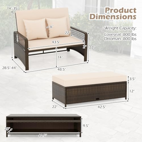 Tangkula Patio Rattan Daybed - Image 3